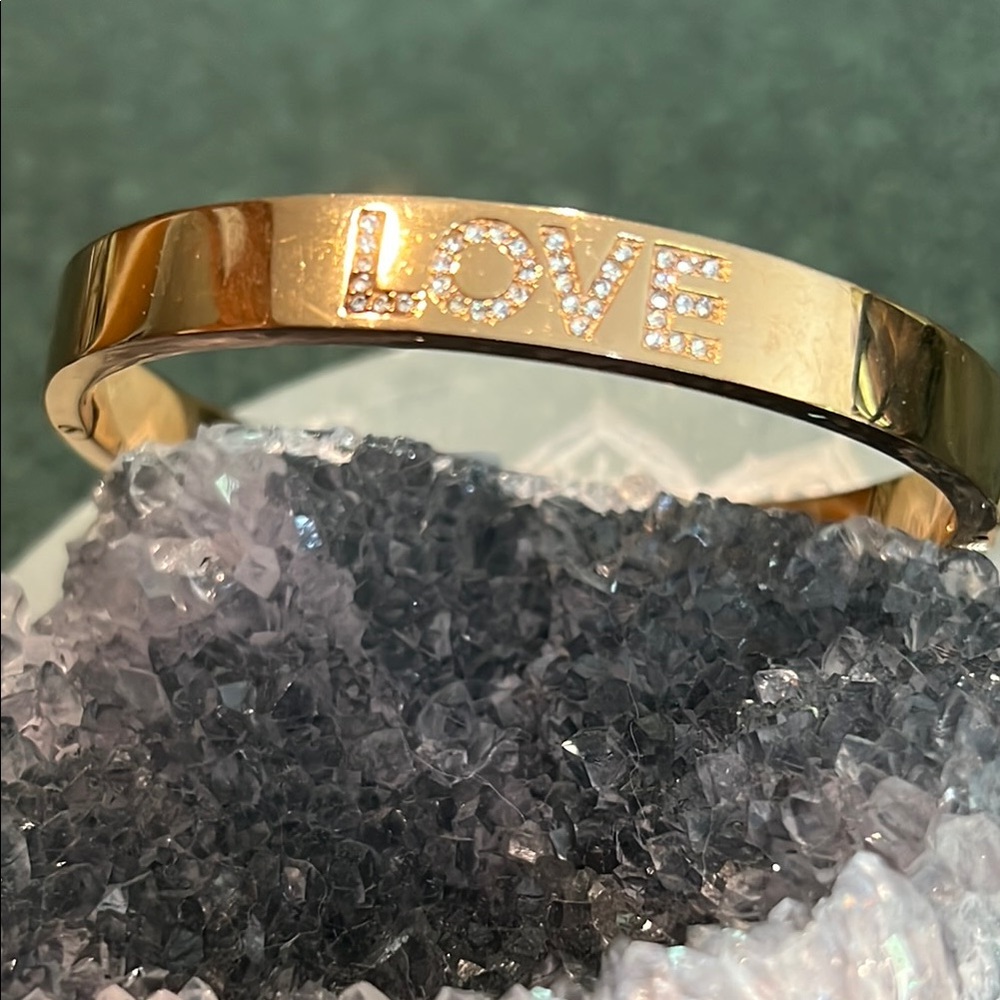 Michael Kors Gold pave crystal hinge bangle